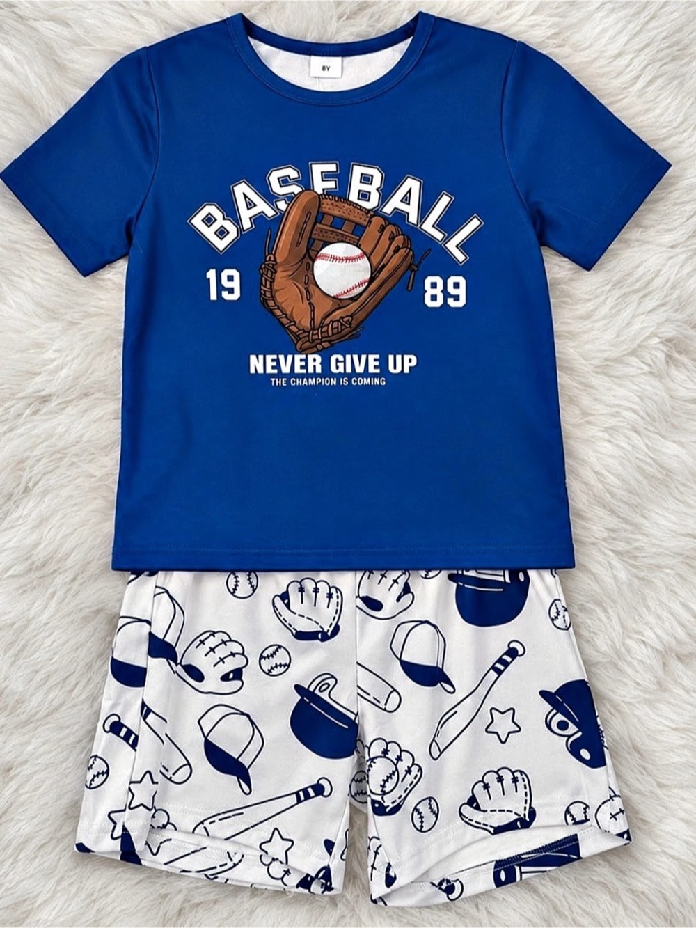 Mikrodoo Baseball Graphic Shorts Set Size 8Y NWT